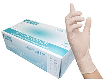 Nitras Latex-Einweghandschuhe 100 Stück je Packung (M)
