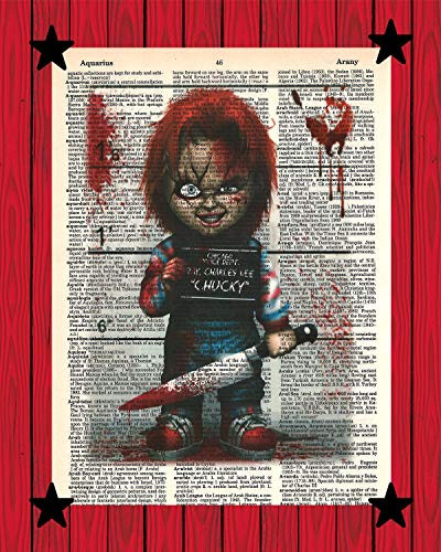 Chucky Horror-Filmposter für Kinder, Slasher-Film, Wandkunst, Chucky Wörterbuch, Kunstdruck