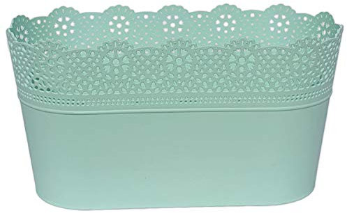 Erhard-Trading Blumentopf LUZIA oval Mintgrün 29 x 13 cm Pflanztopf Übertopf Kunststoff bunt