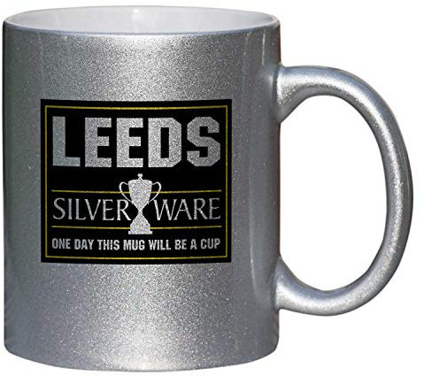 Charisma creative Leeds Silverware Fantastic Silver Effect Ceramic Sparkle Mug