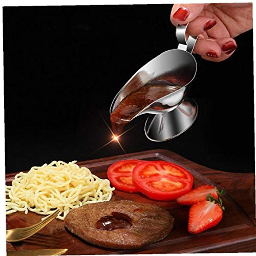 Gravy Boats Stainless Steel Beefsteak Gravy Sauce Boat Container Plate Tableware