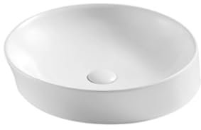 Vasque à poser ronde blanc brillant | 400x400x100mm | Garantie 7 ans