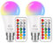 HYDONG Colour Changing Light Bulb B22 Bayonet 10W RGBW LED Light Bulbs with Remote Control,12 Color for Home Decoration, Party, Mood Ambiance Lighting-2 Pack