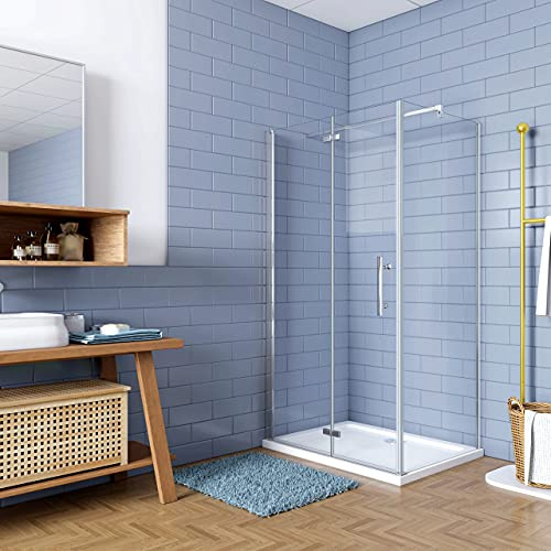 195cm Box Doccia Angolare 70x90cm Porta Pieghevole vetro 6mm Barra 90cm
