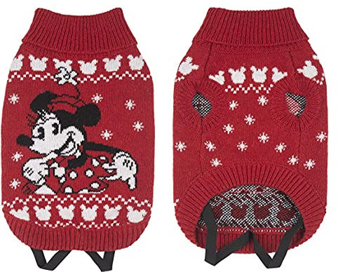 Cerdá - ForFanPets Hunde Zubehör | Minnie Mouse Hundepullover mit Weihnachtsdesign - Offizielle Disney Lizenz