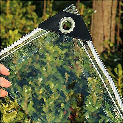 4m X 8.2m wasserdichte, durchsichtige Plane mit Ösen, Überdachungen und Planen, strapazierfähig, transparent, wetterfest, faltbar, Pflanzendach, regendicht, Inklusive Seil