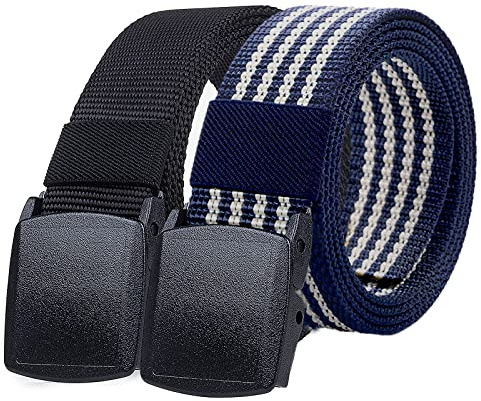TENINE 2 Stück Taktischer Gürtel, Unisex Gürtel für Damen & Herren 3.8cm Breite Nylon Canvas Stoffgürtel Militär Web Arbeitsgürtel Verstellbarer 135cm mit Schnellverschluss YKK Schnalle