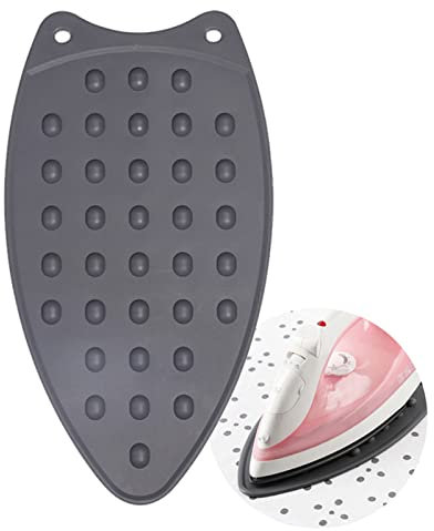 Silicone Repose Fer,Le Repassage du Tapis résistant à la Chaleur,Support pour Fer à Repasser en Silicone,pour Planche à Repasser, Tapis de Repassage antidérapant (Gris)