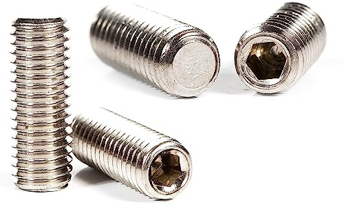 M6 (6mm x 6mm) Grub Screws Flat Point Stainless Steel Set Screw Metric Thread Allen Socket Key (Pack of 20) - G04B 6x6_20