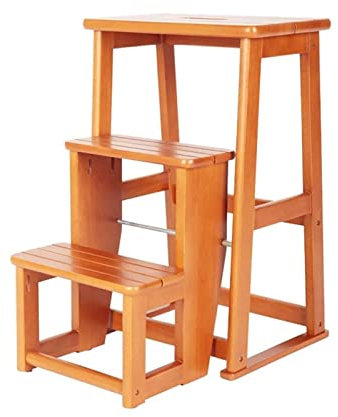 Pealihuy Steps Treppenleitern Holzleiter Hocker Multifunktions Faltbarer Eingang Schuhbank Bibliothek Büro 3 Stufen