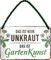 WOGEKA ART Retro Blechschild - Das ist kein UNKRAUT, das ist GARTEN KUNST - Lustiger Spruch als Geschenkidee zu Geburtstag, Weihnachten als Deko Schild 18x12 cm Metall Hängeschild HS1093