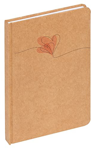 walther design Notizbuch braun DIN A5 mit rotem Herz, PIMP AND CREATE NB521P-2