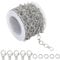 SUNNYCLUE 16.4Feet/ 5m Stainless Steel Jewellery Chain Roll 6x9mm Embossed Circle Link Chain Spool Rolo Chain Links 50Pcs Open Jump Rings 20Pcs Lobster Claw Clasps for Jewellery Making Supplies DIY