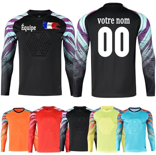 Maillot de Football Personnalisé Maillot Gardien de But Enfants Adultes Personnalisé avec Votre Nom Numéro de Logo D'équipe