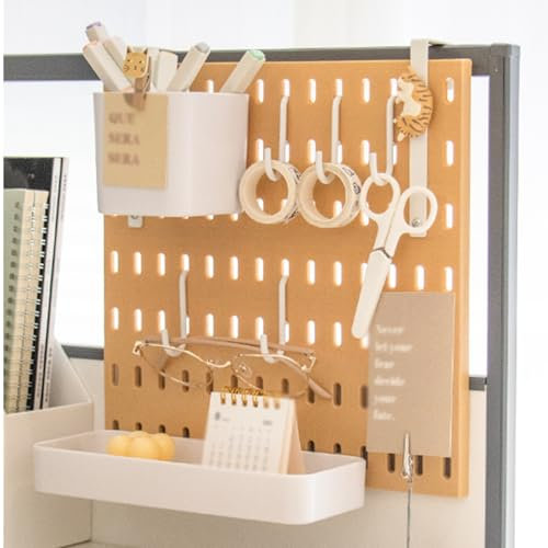Werkzeugwand Metall-Lochwand Hängende Aufbewahrungs-Stecktafel für Bürotrennwand, Stecktafel aus Sichtschutz aus Kunststoff, platzsparende Organizer-Stecktafel für die Tischplatte ( Color : Brown , Si