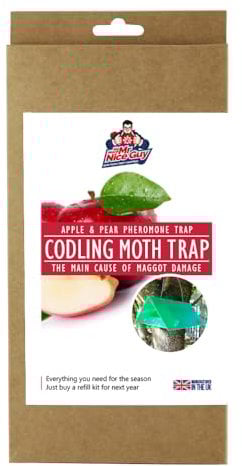 Codling Moth Trap Including Refill - 2 Pheromone Lures - 10 Weeks Supply Covering Annual Codling Moth Season - Reduces Apple & Pear Maggot Caterpillar Damage - 15 Metre Range - No More Mr Nice Guy