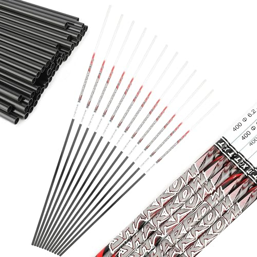 limaity 32 Zoll Bogenschießen Carbon Pfeile Schaft Spine 300/350/400/500/600/700/800 Innendurchmesser: 6.2mm für DIY Pfeile für Compound Recurve Bogen Jagd Schießen Praxis (Spine 600, 6)