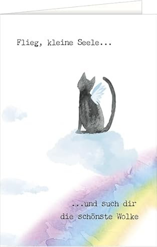 Hanra Trauerkarte mit einer Katze und Trauertext, Katze, Haustier, Pfotenglück, Trauerkarte, 11,5x17 cm, Tier, Tier Trauer, Tier Trauerkarte