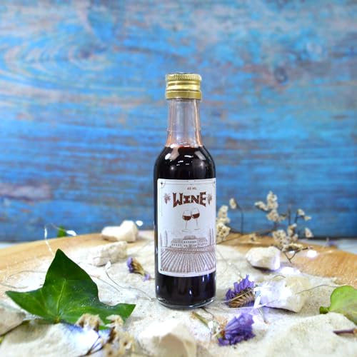 Mini Botella de 50 ml de vino de Oporto con caja y etiqueta personalizada - Recuerdo de boda y bautismo | Lindo | Regalo de boda de invitados | Botella pequeña de alcohol