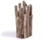 DESIGN DELIGHTS DEKO VASE Mira | Treibholz, Glas | Treib Holz Vase, Tisch Vase Natur, Blumenvase, Kunstgras Vase, Übertopf, Kerzenhalter, Kerzenleuchter