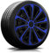 Autoteppich-Stylers RADKAPPEN RADBLENDEN RK06 schwarz/blau für 14 Zoll Stahlfelgen 4 Stück