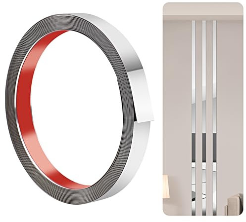 600cm-2cm Baguette de Finition en Acier Inoxydable, Moulure Murale, Moulure Décorative pour Cheminées, Cadres de Miroirs, Murs, Voitures et Meubles(Argent)
