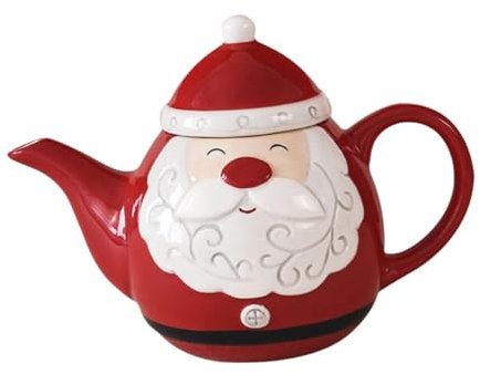 Milageto Teiera di Natale in Porcellana Set di teiere per caffè 580ml Teiera per Espresso e Latte per Il tè del pomeriggio Forniture per la tavola Decorazioni