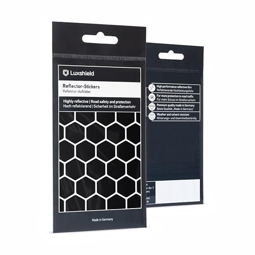 Luxshield Reflektoren Sticker Set - Hexagon klein - für Fahrrad Roller Kinderwagen - Reflektoren Fahrrad - Reflektoren Kinder