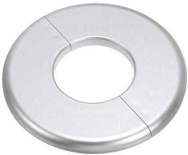 PATIKIL Placa de Cubierta Dividida de Pared 1.73 (44mm), 1 Pieza Placa de Escudo Autoadhesiva Redonda de ABS para Cubrir Tuberías de Agua en Cocina Baño Grifo de Brazo, Plateado