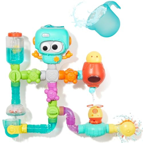 Bath Toys for 3 4 5 6 7 8 Year Olds, STEM Building Bath Toys for Kids, DIY Pipe Assembly Kit with Suction Cups, Educational Bathtub Toys for Toddlers 3+, Creative Tub Time Gifts for Boys & Girls