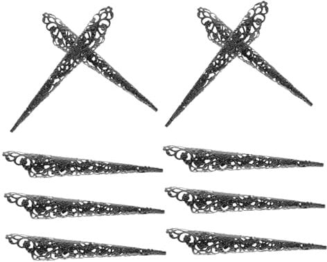 NULYLU 10pcs Nail Ring Fingertip Claw for Festival Nail Wraps Ancient Cosplay Accessory for Women