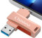 Chasisna Cle USB Phone Stockage 128 Go,3 en 1 Clé USB avec connecteurs Phone,Transfert de Photos et vidéos, Compatible avec Phone, Pad, Android et PC.