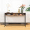 FurnitureR Table Console avec 2 Stations de Charge cachées, Table d'entrée Industrielle avec 2 Ports USB, Table Basse de 120 cm avec étagère, Table d'appoint pour entrée, Couloir, Foyer, Salon