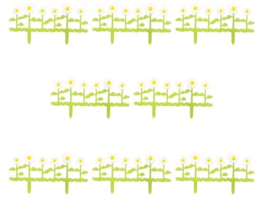 URBN GARDEN Lot de 4 panneaux de bordure de pelouse flexibles en plastique pour jardin, clôture murale, clôture, effet bois, plantes, parterres de fleurs, patio, allée, 2 m de long