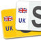 UK Car Number Plate Stickers for Driving in Europe, Premium 3M Vinyl Decals, Union Jack, Compliant with Post-Brexit Regulations, Bubble-Free & Easy Application - Set of 2 (Front & Rear) (Neutral)