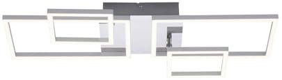 Just Light Deckenleuchte Designleuchte Deckenlampe LED Quadrate schwenkbar stahlfarben