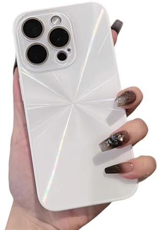 LVVLBBT Funda para iPhone 15, 14 Plus, 13, 12, 11 Pro MAX, Carcasa Trasera rígida de Cristal a Prueba de Golpes y Parachoques Suave, Color Blanco, para iPhone 11 Pro