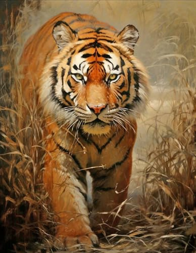 TDFERAN 40x50cm peinture diamant adulte tigre diamond painting tigre blanc puzzle diamant a coller Roi de forêt tableau painting diamond animaux diamant a coller paysage Murale Décor Décoration
