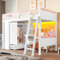 Zepneiy Lit Mezzanine 1 Place avec LED, Lit Enfant 90x200 avec échelle, en Pin Blanc(sans Matelas)