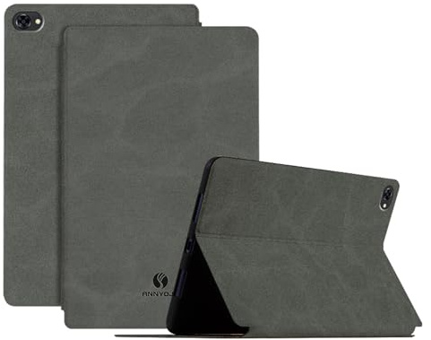 DayQiQiPu Custodia per Huawei MediaPad M5 Lite (10,1 Pollici, Modello: BAH2-W19/BAH2-L09) in Pelle PU Retrò Ultra Sottile Caso con Supporto per Tablet Flip con Auto Sveglia/Sonno, Nero Grafite