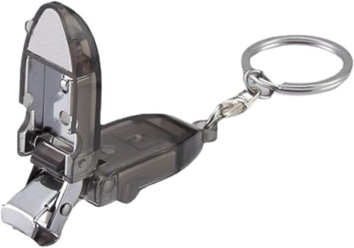 Travel Keychain Finger Nail Clippers,Portable Nail Clippers for Thick Nails with Nail Files Mini Foldable Stainless Steel Nail Cutter Tools Accessories