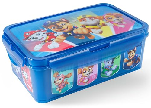 p:os Paw Patrol Brotdose Kinder mit Fächern - Auslaufsichere Bento Box Kinder für Kindergarten und Schule - Für Jungen, Blau