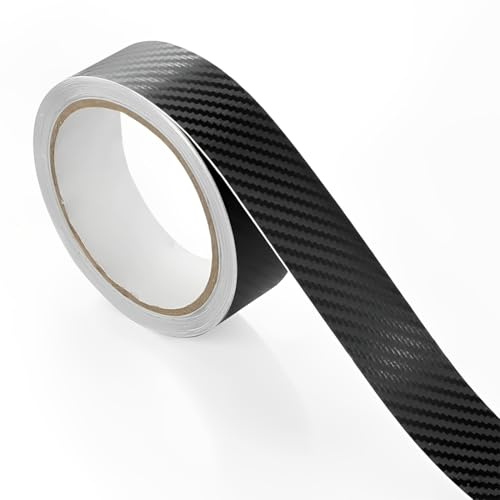 KUMSODE Pellicola Adesiva Carbonio 3cm x10m Pellicola Adesiva per Auto Fibra di Carbonio Adesiva per portiera auto, protezione bordi auto, protezione per paraurti anteriore e posteriore