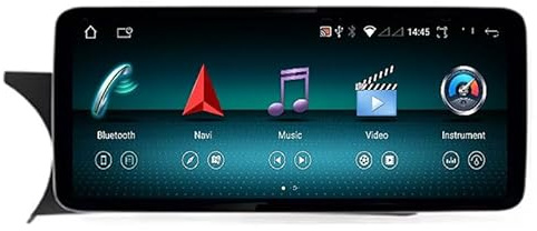 FJINQIANG Android 14 Radio Coche 2 DIN 12.3 Pulgadas HD Pantalla Táctil para Mercedes Benz W204 W205 X253 W446 2007-2018 Conectar y Usar con Bluetooth GPS Navi WiFi FM Radio Carplay Inalámbrico