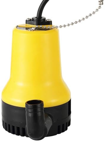 Juroupi Juroupi Submersible, 24V Portable Electric Water Transfer Pump with Long Power Cord Sump for Car Washing Pool Tub Garden Pond Draining, Yellow