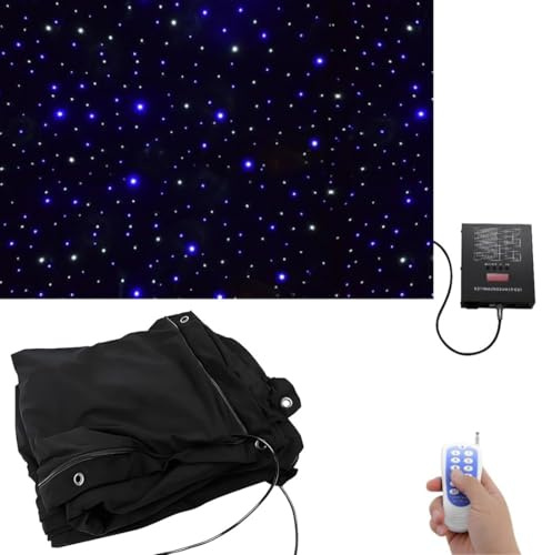 GJBMXSM Sternenhintergrund-Bühnenvorhang,LED-Bühnen-Sternenhimmel-Stoffvorhänge,Nachthimmel-Vorhang-Weltraum-Themenhintergrund,Sternenfotografie-Hintergründe Universum-Thema Dekoration 3×6M