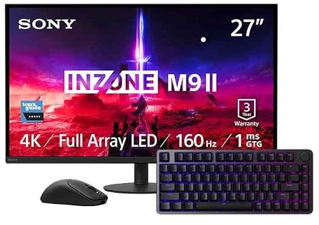 Sony INZONE M9II 27 4K Ultra HD PC Gaming Monitor, Schwarz + INZONE Keyboard (US) & INZONE Gaming-Mouse