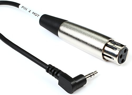 HosaTech XVM-101F 1ft XLR3F to Right Angle 3.5mm TRS Microphone Cable