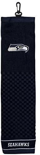 Team Golf NFL Seattle Seahawks Besticktes Golf-Handtuch, Besticktes Golf-Handtuch, Kariertes Scrubber-Design, gesticktes Logo