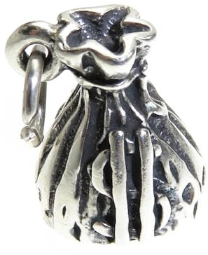 Geldbeutel Sterling Silber Charm .925 x 1 Loot Cash Swag Charms